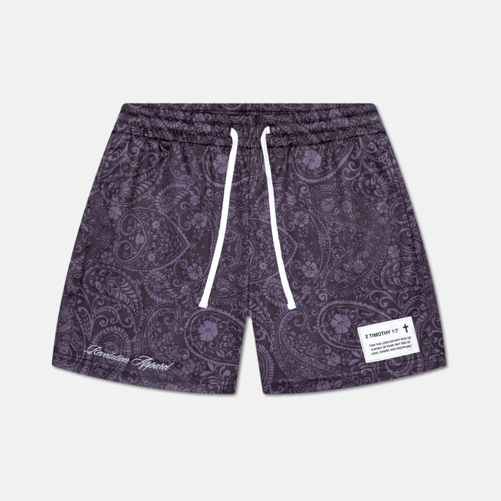 PAISLEY 2 TIMOTHY 1:7 MESH SHORTS – Revelation Apparel