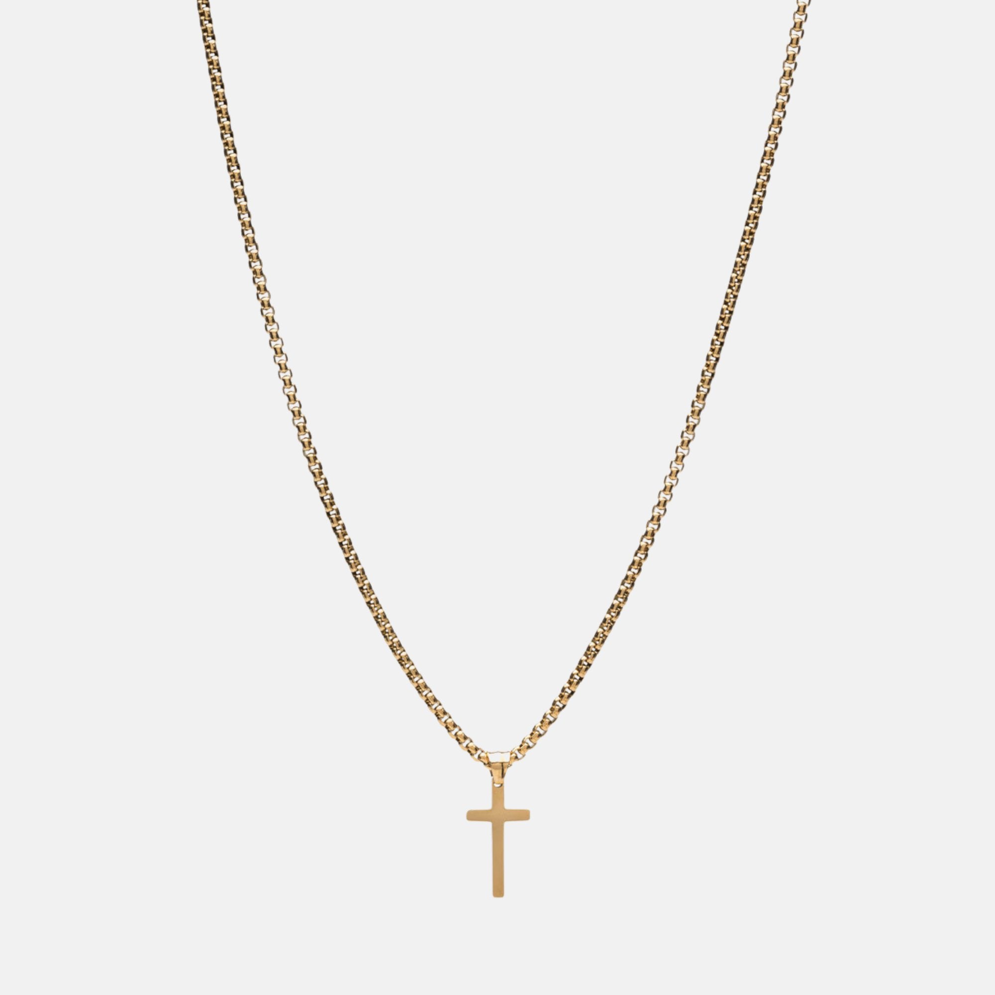 Cross Box Chain Necklace - Revelation Apparel