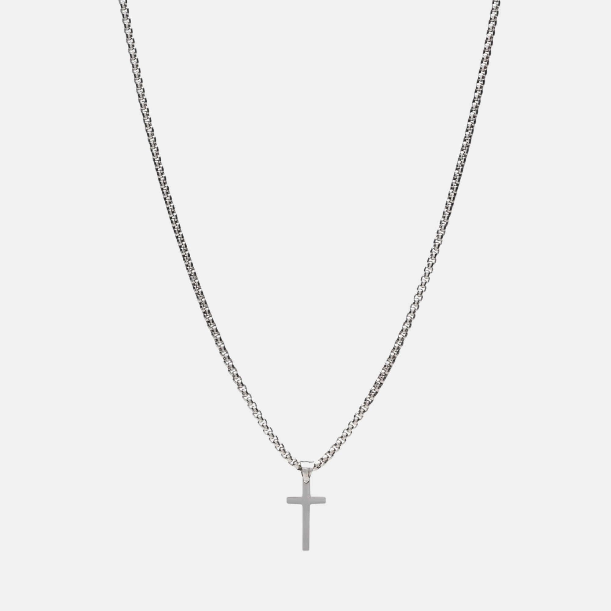 Cross Box Chain Necklace - Revelation Apparel