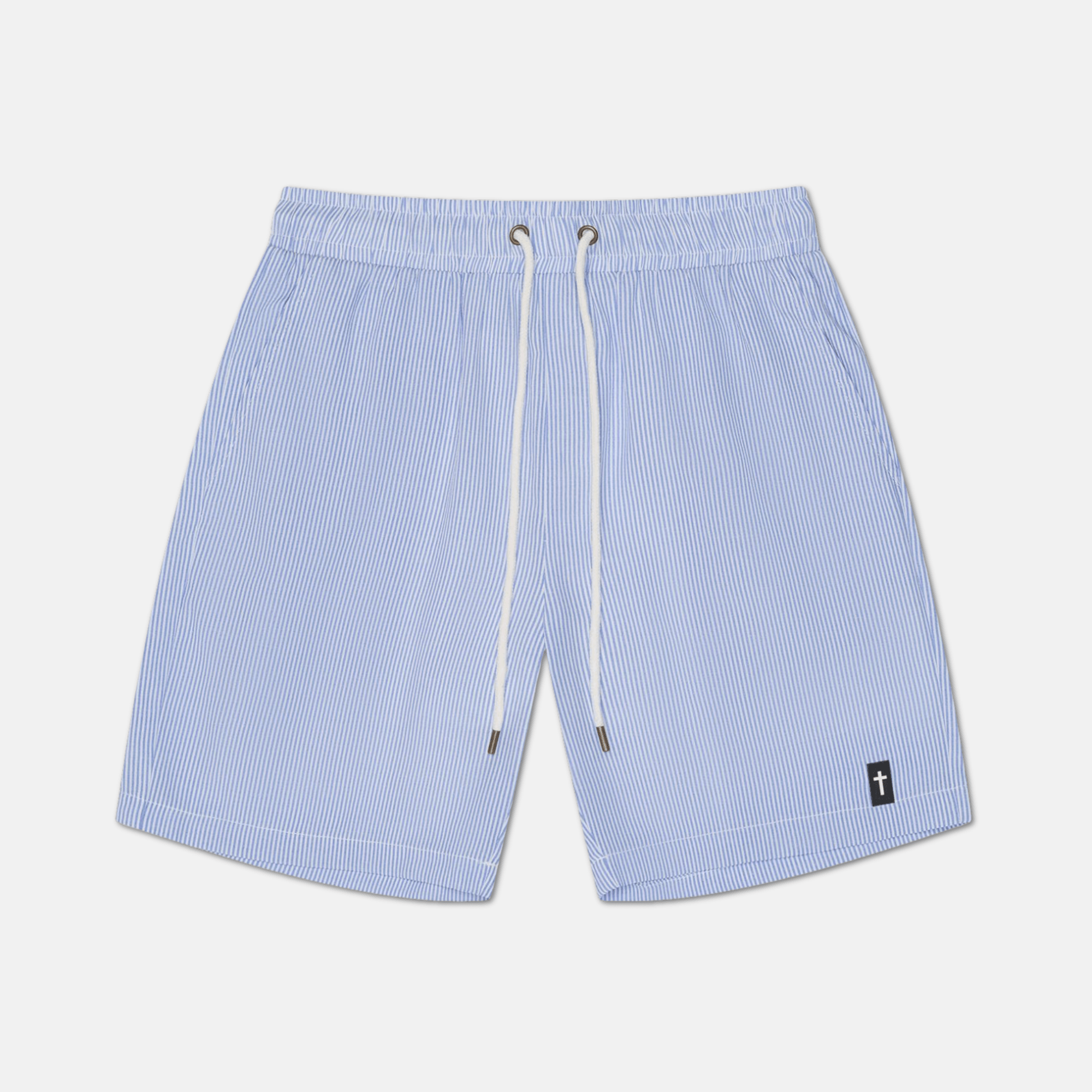 CROSS STRIPED SWIM SHORTS - Revelation Apparel