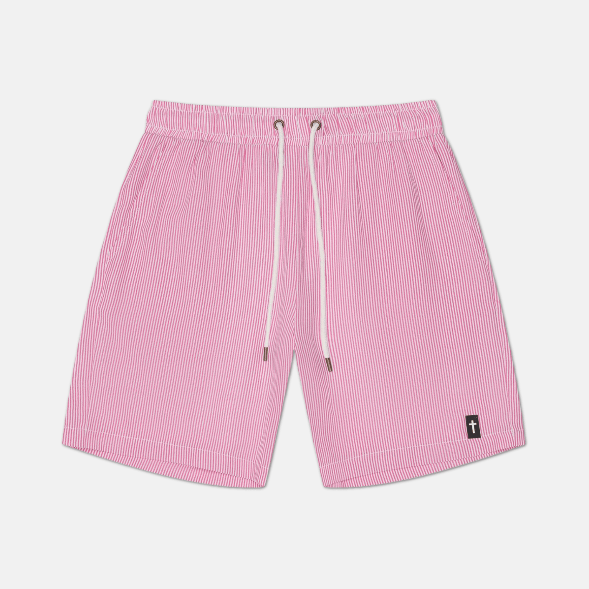 CROSS STRIPED SWIM SHORTS - Revelation Apparel